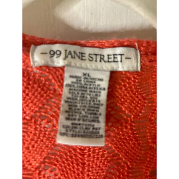 99 Jane Street Long Line Rust Open Front Cardigan XL Fall Winter Academia Boho - Picture 12 of 12